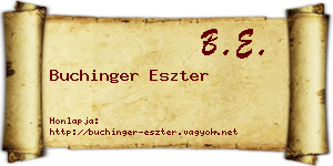 Buchinger Eszter névjegykártya